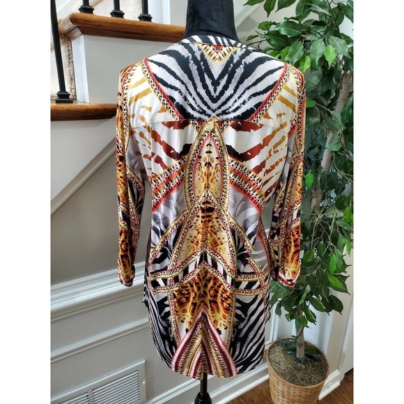 Nygard Women's Multicolor Polyester Round Neck Long Sleeve Blouse Size Medium - Picture 8 of 11